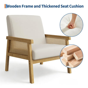 Rattan Accent Armchair with High Back