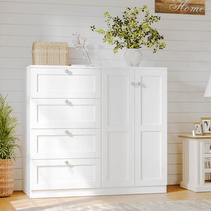 Armoire Wardrobe Closet with 4 Drawers & 2 Doors