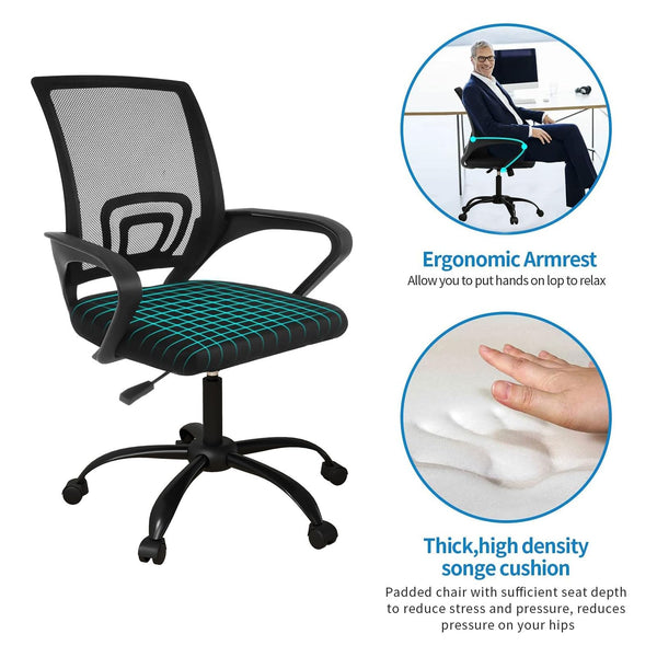 Mesh Office Chair Set, Ergonomic, Height Adjustable, 360° Swivel