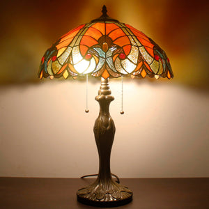 Tiffany Table Lamp – Red Stained Glass, 16x24 Inch