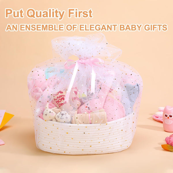 27-Piece Baby Girl Newborn Gift Basket Set