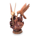 Handcarved Wood Hummingbird Sculpture – Rustic Animal Figurine Decor