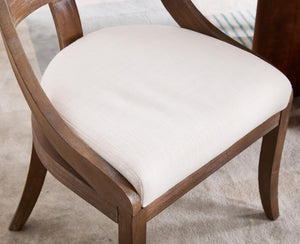 Farmhouse Dining Chairs with Curved Open Back & Padded Seat