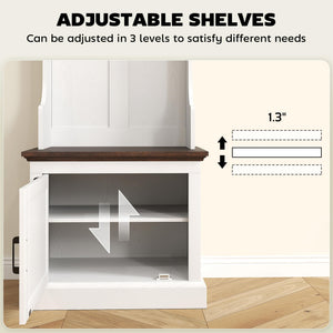 3-in-1 Hall Tree with Shoe Storage, Coat Rack & Entryway Bench