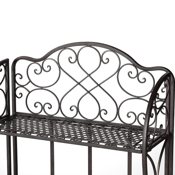 3-Tier Metal Baker's Rack with Microwave Stand & Storage Shelves