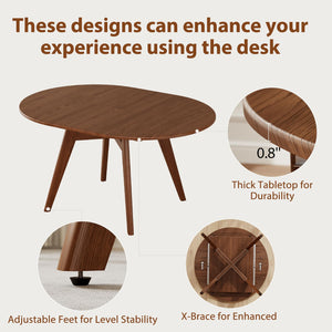 Solid Wood Expandable Round Dining Table