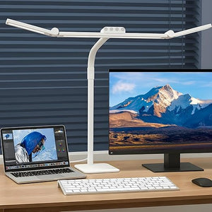 LED Desk Lamp – Triple Light Bar, Gooseneck, Dimmable, CRI 90+