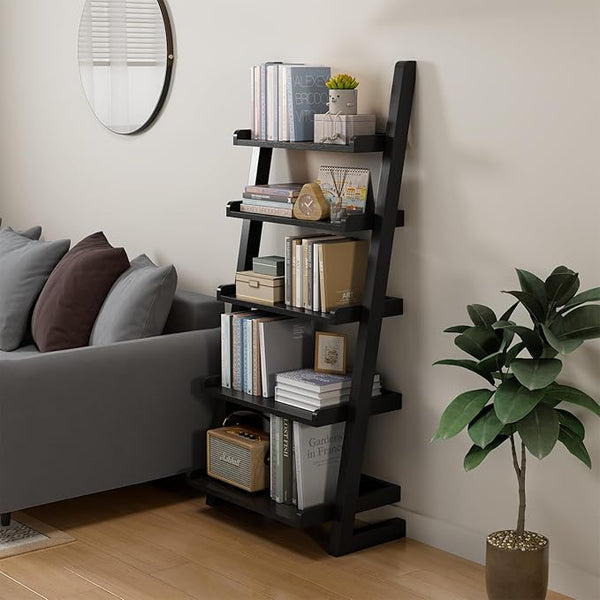 5-Tier Leaning Ladder Bookshelf