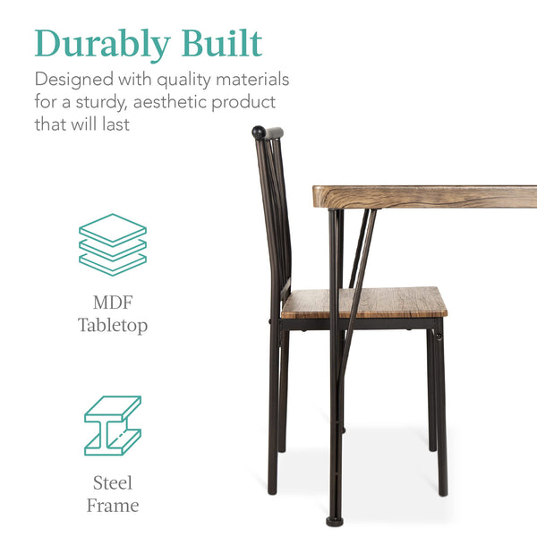 5-Piece Modern Dining Table Set with 4 Chairs