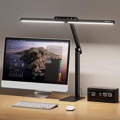 LED Desk Lamp with Dual-Head & Adjustable Arm