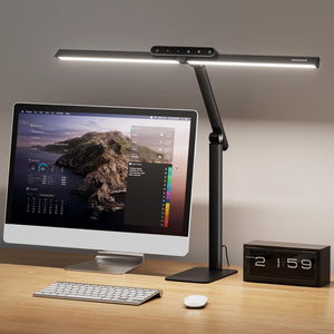 LED Desk Lamp with Dual-Head & Adjustable Arm