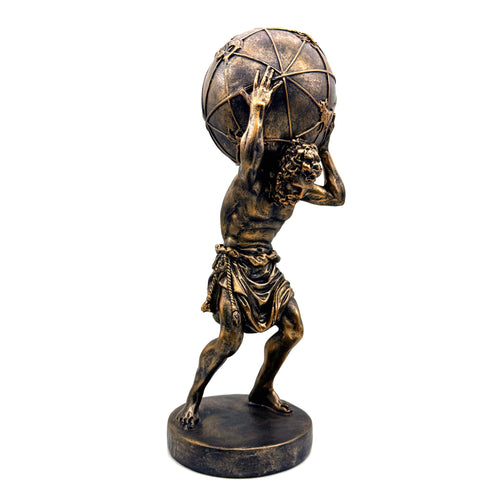 Greek Atlas Statue Bronze Resin Sculpture 16.5 Inch