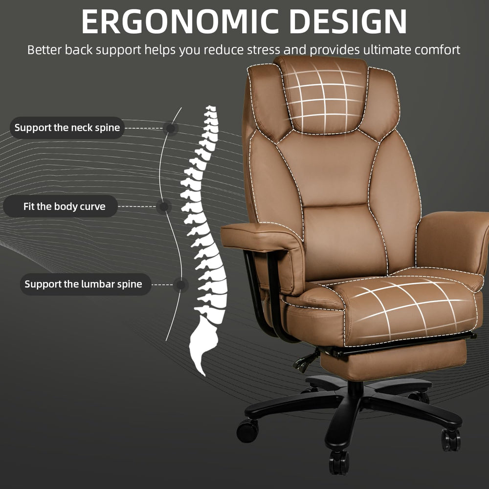 Big and Tall Reclining Office Chair with Footrest