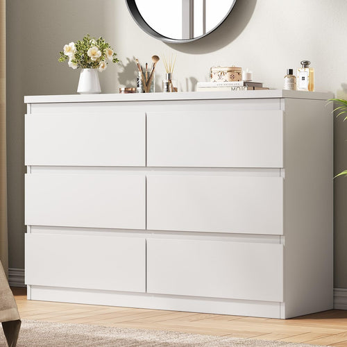 6-Drawer Double Dresser – Modern Bedroom Chest of Drawers