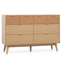 8-Drawer Fluted Dresser with Metal Handles