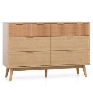 8-Drawer Fluted Dresser with Metal Handles