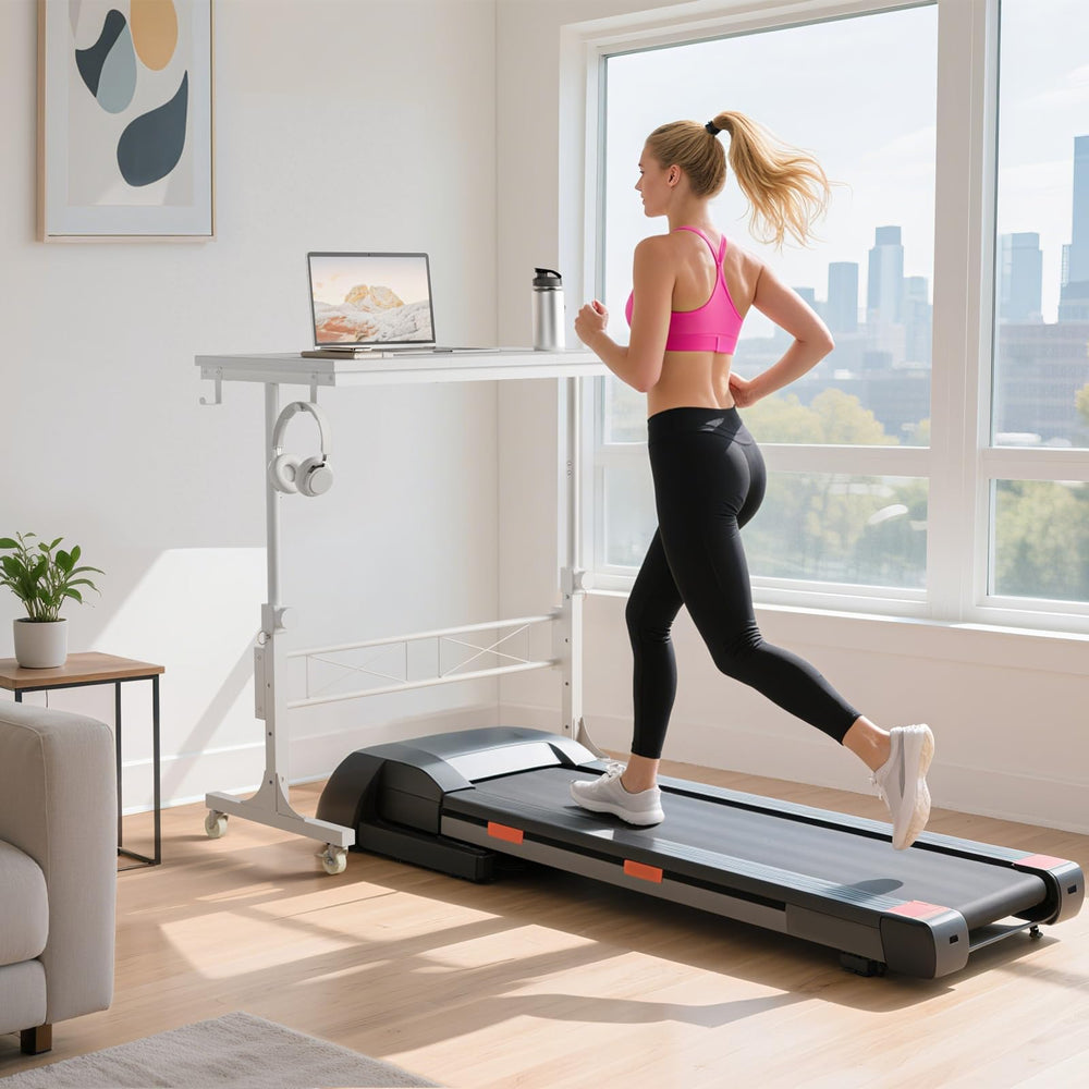 Adjustable Height Rolling Laptop Desk with Wheels