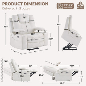 4-Motor Power Lift Recliner Chair with Massage & Heat