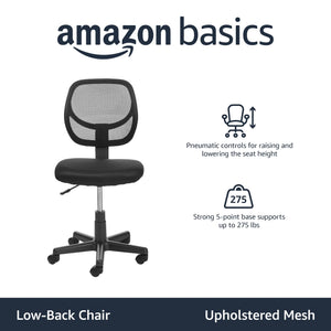 Low Back Mesh Office Chair with Adjustable Height & Swivel