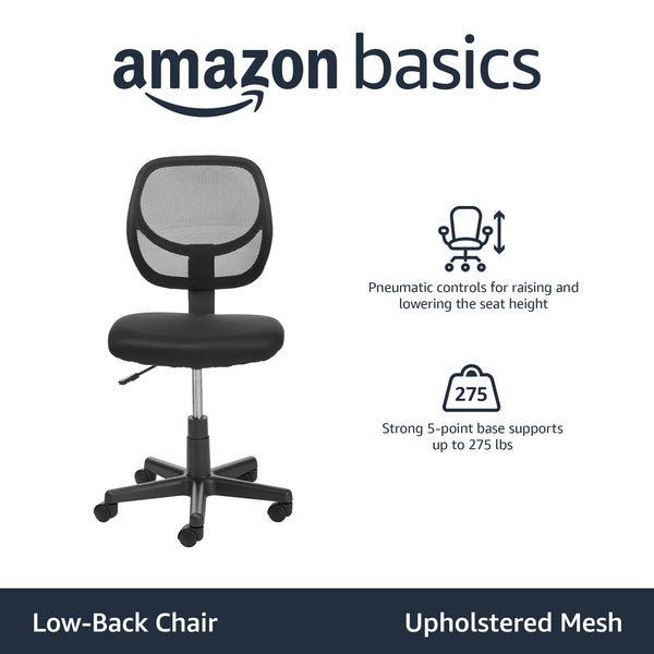 Low Back Mesh Office Chair with Adjustable Height & Swivel