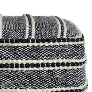 Square Woven Polyester Indoor & Outdoor Pouf – Water Resistant