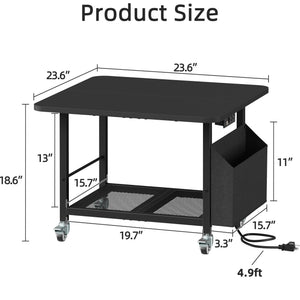 2-Tier Printer Stand with Power Outlet and Storage
