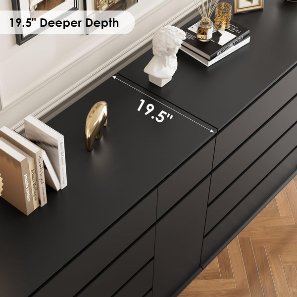 5-Drawer Dresser with Door Cabinet — Engineered Wood Storage Chest