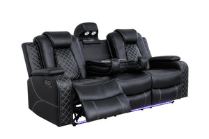 3-Piece Power Recliner Sofa Set with LED & Bluetooth