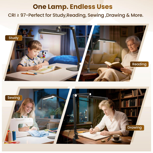 LED Desk Lamp with Dimmer, Color Temperature & Timer
