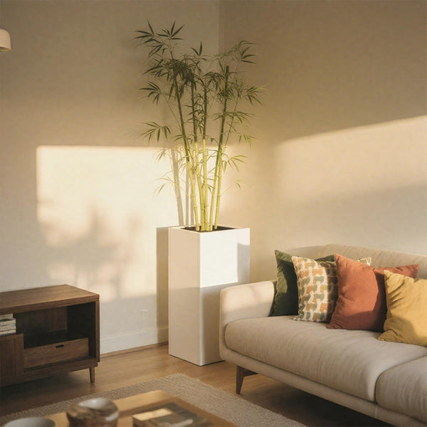 Tall Metal Outdoor Planter Box with Removable Shelf