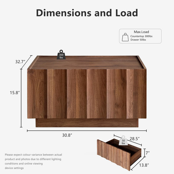 Square Coffee Table with Storage