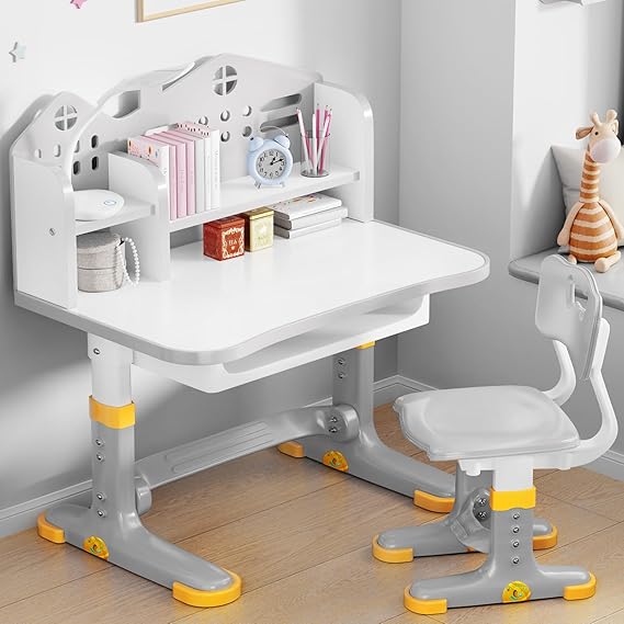Height Adjustable Kids Desk and Chair Set