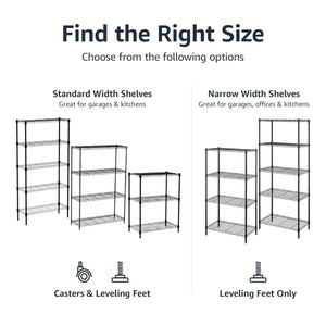 5-Shelf Adjustable Heavy Duty Steel Wire Storage Shelving Unit