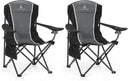 Oversized Folding Camping Chair with Cup Holder & Lumbar Support