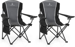 Oversized Folding Camping Chair with Cup Holder & Lumbar Support