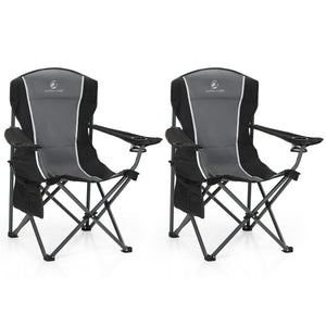 Oversized Folding Camping Chair with Cup Holder & Lumbar Support