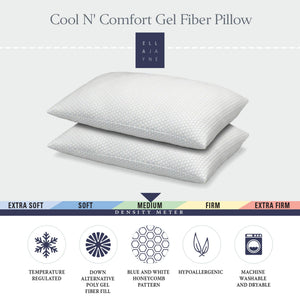 Cooling Gel Fiber Bed Pillows for Sleeping – Pack of 2