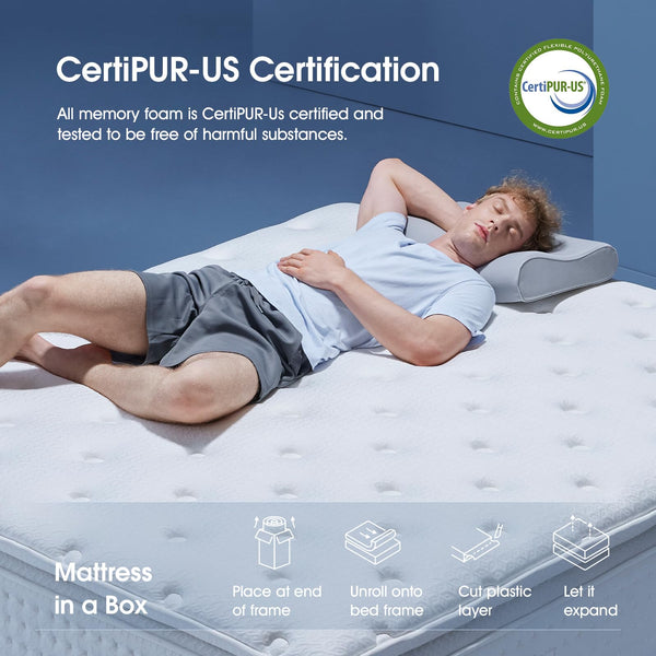 King Size Hybrid Pillow Top Mattress – 14 Inch Medium Plush