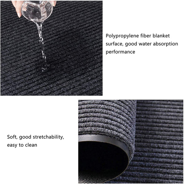 Commercial Entrance Runner Rug 3x10 Non-Slip Indoor Outdoor Grey