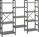 Industrial Ladder Bookshelf with Adjustable Shelves