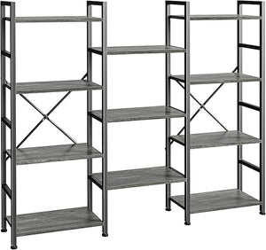 Industrial Ladder Bookshelf with Adjustable Shelves