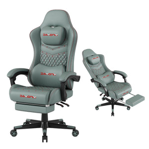 Ergonomic Gaming Chair with Retractable Footrest & Lumbar Support – 400 lb Capacity