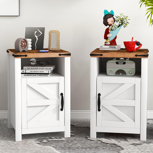 3-Piece Farmhouse Coffee Table & Side Tables Set with Storage