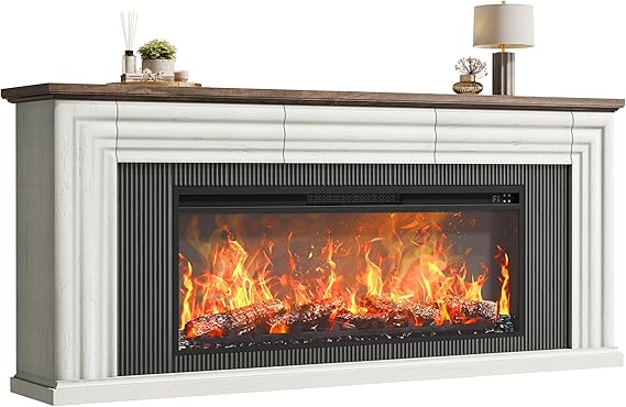 70" Fireplace TV Stand with 42" Electric Fireplace