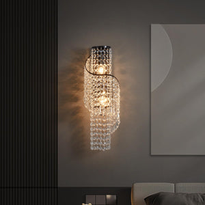 K9 Crystal LED Wall Sconce with Black Metal Frame