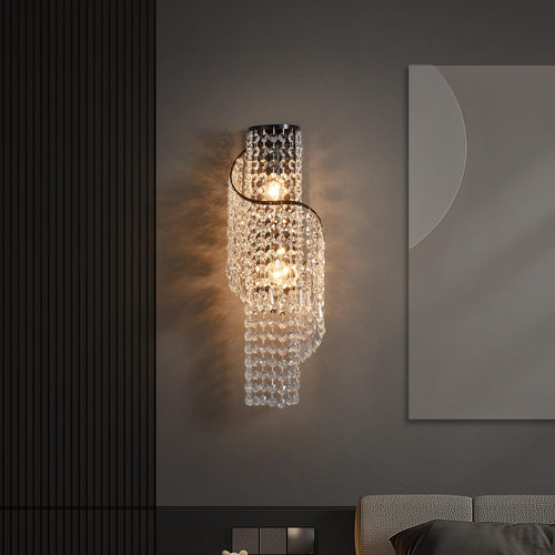 K9 Crystal LED Wall Sconce with Black Metal Frame