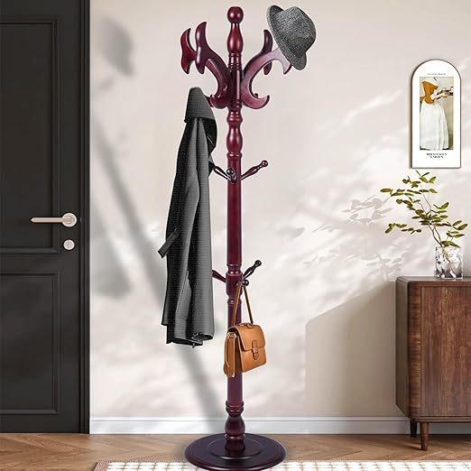 Vintage Coat Rack with 14 Hooks