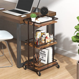 3-Tier Rolling Bar Cart with Wheels