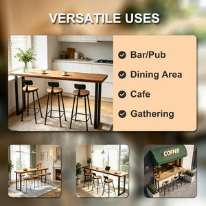Farmhouse Solid Wood Bar Table, 55.1"