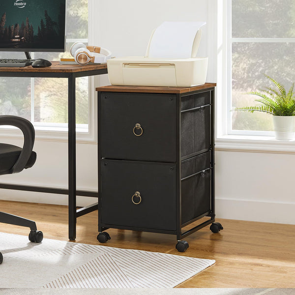 2-Drawer Mobile File Cabinet with Casters